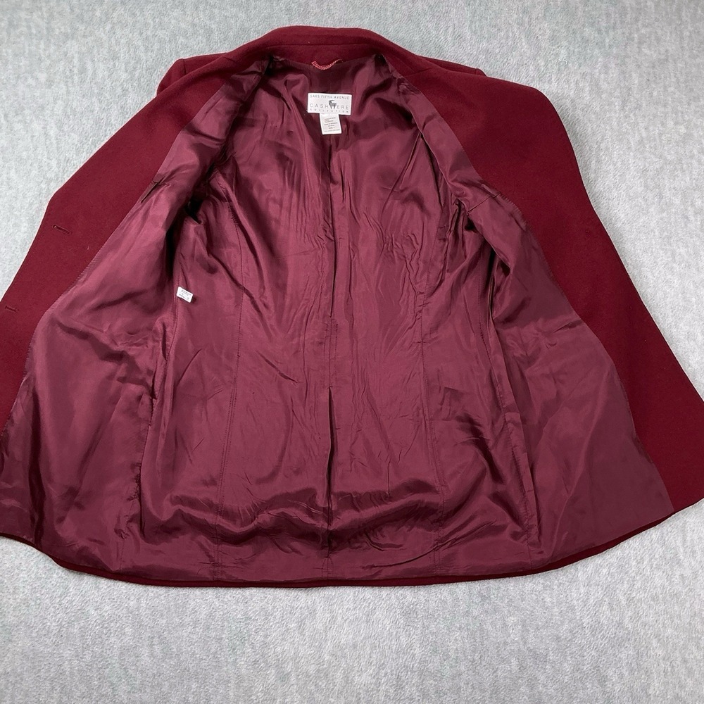 Saks Fifth Ave Cashmere Collection Blazer Jacket Coat Burgundy Germany Size 4 - Picture 7 of 16